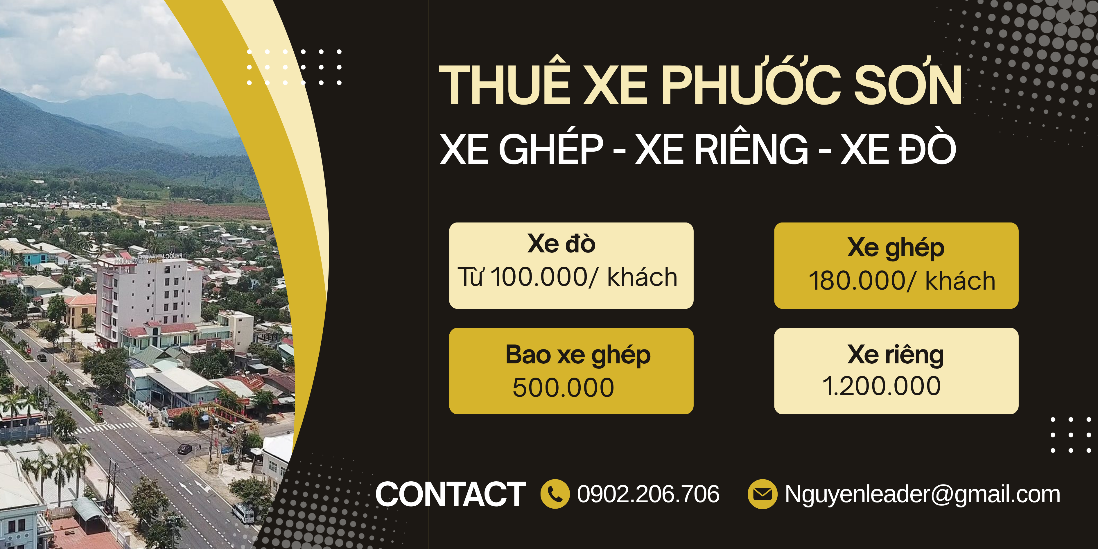 Thuê xe Phước Sơn đi Đà Nẵng Hội An - Xe ghép - xe du lịch